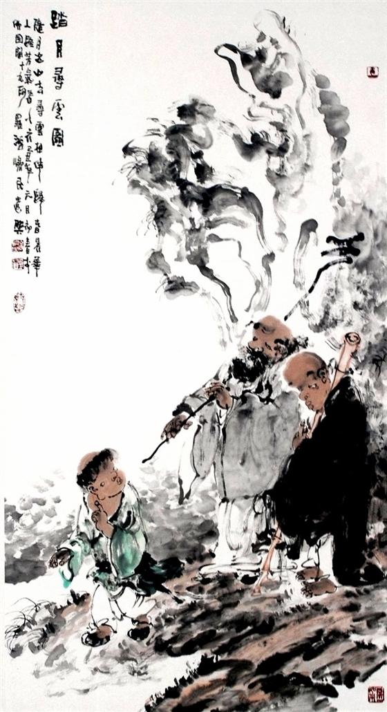 著名禅学家李哲良点评道: 当代画家高济民先生,也致力于罗汉像的