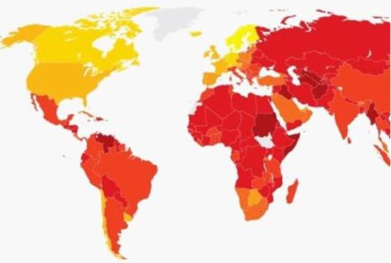 2011国家排名:天堂向左 地狱向右(转) - 瓜拉呱啦 - 瓜拉呱啦的博客 越红说明越腐败