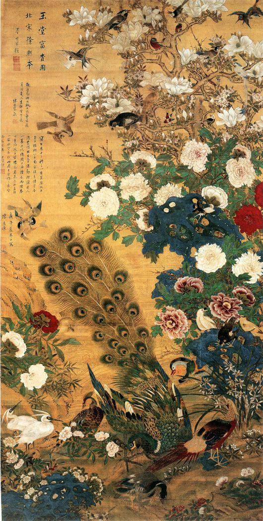 15－2明 陈嘉选 玉堂富贵图 绢本设色 200.4   103.9厘米 上海博物馆藏.jpg