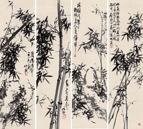 16-9 蒲华1892年作 墨竹图 四屏 2.jpg