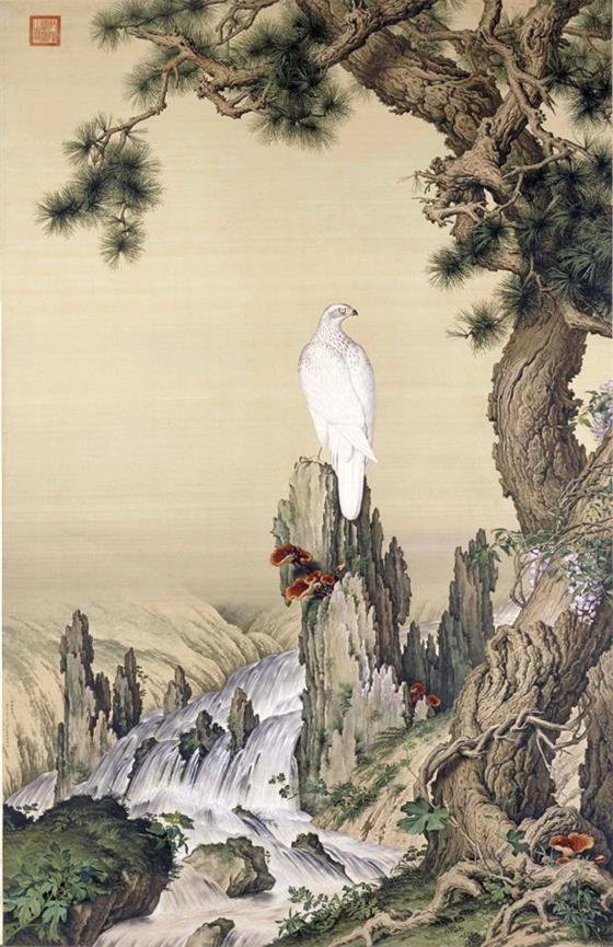 16-2-2 郎世宁 嵩献英芝图 242.3x 157.1cm 现藏台北故宫博物.jpg